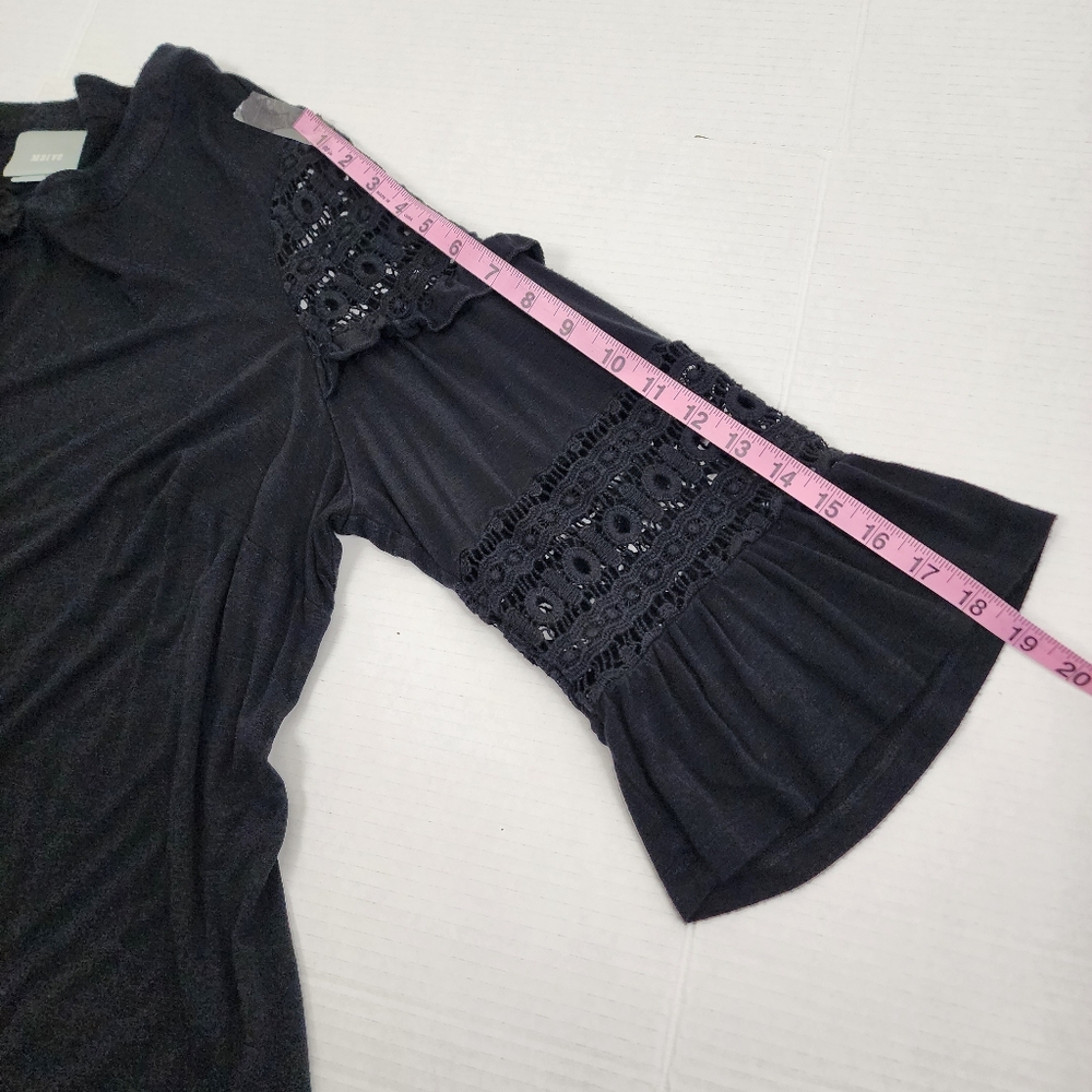 Anthropologie Maeve Top Black Lace Blouse Chic Whimsigoth Peasant Boho Size 2X - Picture 9 of 12